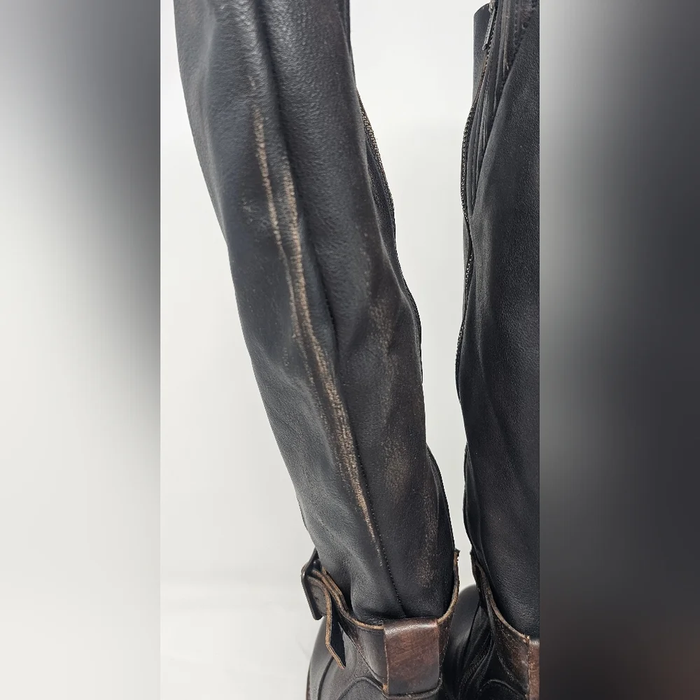 Freebird Women's Holland Distressed Brown Western Round Toe Tall Boots Size 8 - Picture 9 of 16